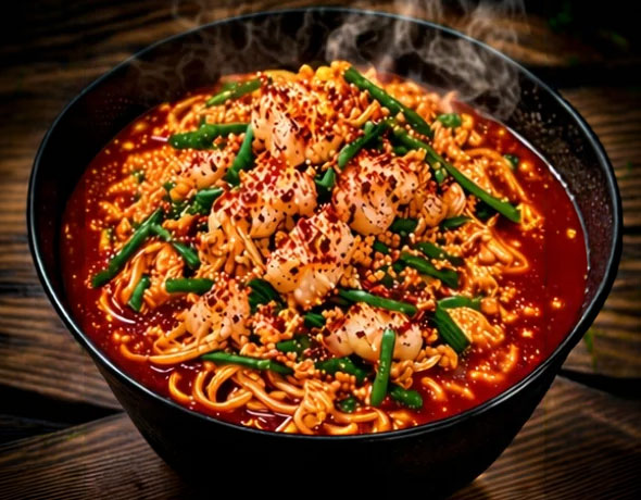 ホルモン辛麺